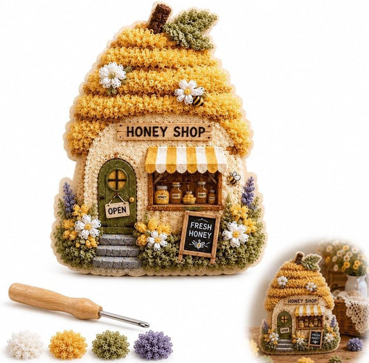 Whimsical Village 3D Fabric Poke Art Kit (Beehive Honey) by Unknown