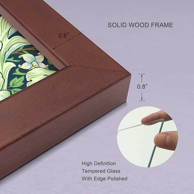 4x6 Picture Frame Set of 4 Made of Solid Wood Photo Frame with Real Glass for Pictures 4x6 Without Mat, Wall Mount or Tabletop Gallery Photo Frames, Brown