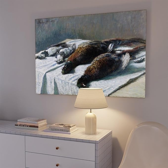 40+ Monet Famous Print Posters Still Life with Pheasants And Plovers by Claude Monet Impressionism Canvas Posters Print Wall Art Bedroom Office Room Decor Gift Frame 16×24inch(40×60cm)