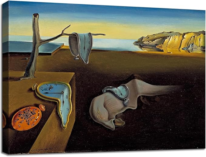 msspart Salvador Dali Canvas Wall Art - The Persistence of Memory Painting Classic Artwork Print, Famous Picture Poster for Home Decor - 16"x24"