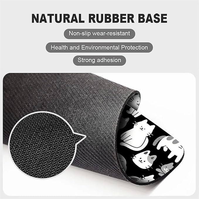 Square Mouse Pad Cute Kitty, Personalized Premium-Textured Custom Mouse Mat Design, Washable Mousepad Cloth, Non-Slip Rubber Base Computer Mouse Pads for Wireless Mouse