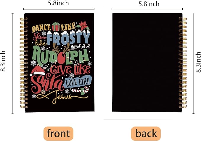 Dance Like Frosty Love Like Jesus Christmas Notebook, Inspirational Christmas Journal, Christmas Office Gifts for Coworkers, Christmas Composition Notebook, Spiral Notebook 5.5x8.3 Inch