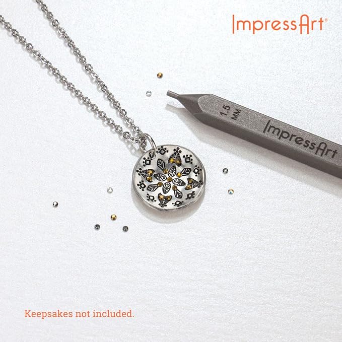 ImpressArt - Mini Metallic Neutral Mixed Crystals Pack, Crystal Setter Refills | Includes 150 Crystals (1.5mm)