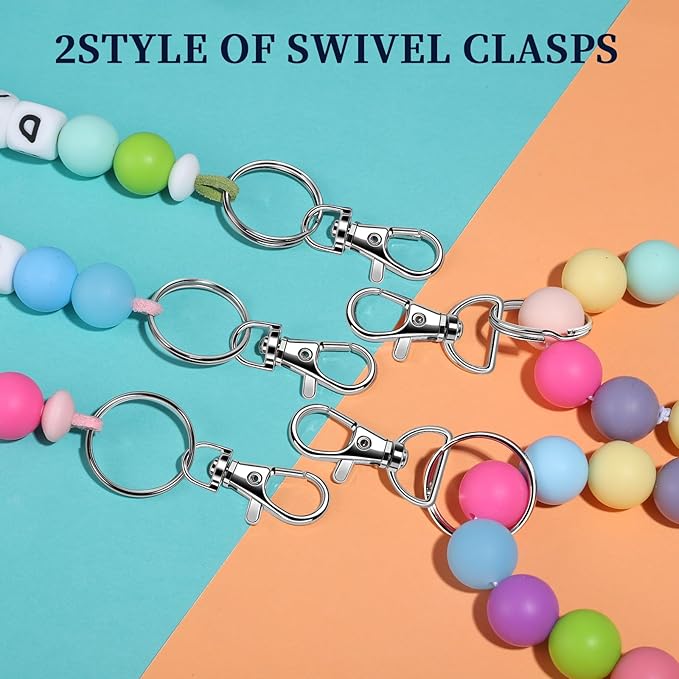 Teenitor 524PCS Keychain Making Kit, Key Chain Clips, Key Chain Rings, Lanyard Hooks Lobster Claw Clasps, Key and Jump Rings for Keychain Making Jewelry Lanyard