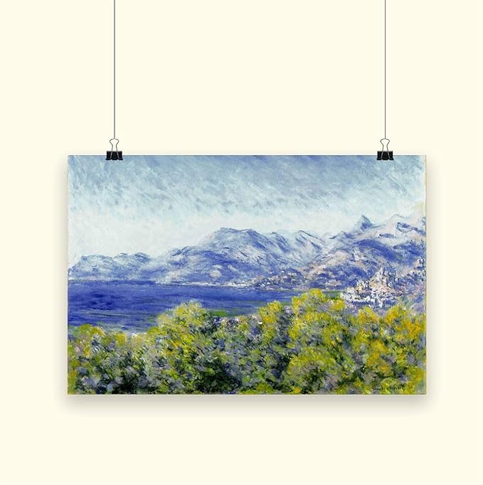 CFIOZYOS 40+ Monet Famous Print Posters View of Ventimiglia by Claude Monet Impressionism Canvas Poster Bedroom Decor Print Sports Landscape Office Room Decor Gift Unframe 24×36inch(60×90cm)