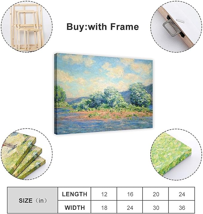 CFIOZYOS 40+ Monet Famous Print Posters The Seine at Port-Villez by Claude Monet Impressionism Canvas Poster Wall Art Print Bedroom Decor Office Room Kitchen Decor Gift Frame 16×24inch(40×60cm)