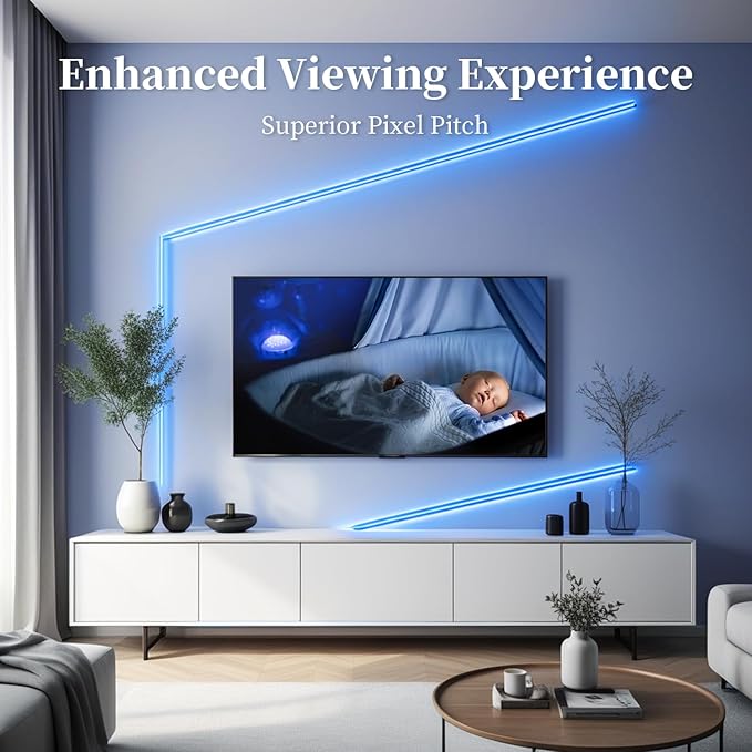 iNextStation 16.4FT 5M Bule COB LED Strip Light, DC12V CRI 93+ Bule Light Strip, 8mm Width LED Tape Lights, Dimmable COB Strip Light for TV Backlight, Bedroom, Kitchen, Lighting Decor(with Plug)