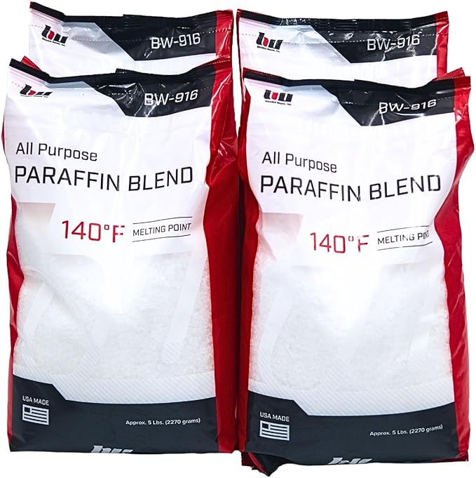 Blended Waxes, Inc. Multi-Purpose Paraffin Wax for Candle Making, Unscented Paraffin Wax Refills in Pastille Form, Useful for Lubricating, Waterproofing, Canning and More, 20 lb Pack