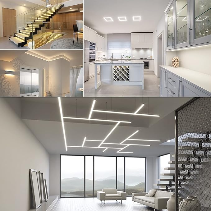 COB LED Strip Lights DC 12V LED Strip Flexible High Density UniformLED Strips,16.4ft 4000K Natural White,CRI 90+,2400LEDs Dimmable Lights for Home Room Decor(No Adapter or Controller)