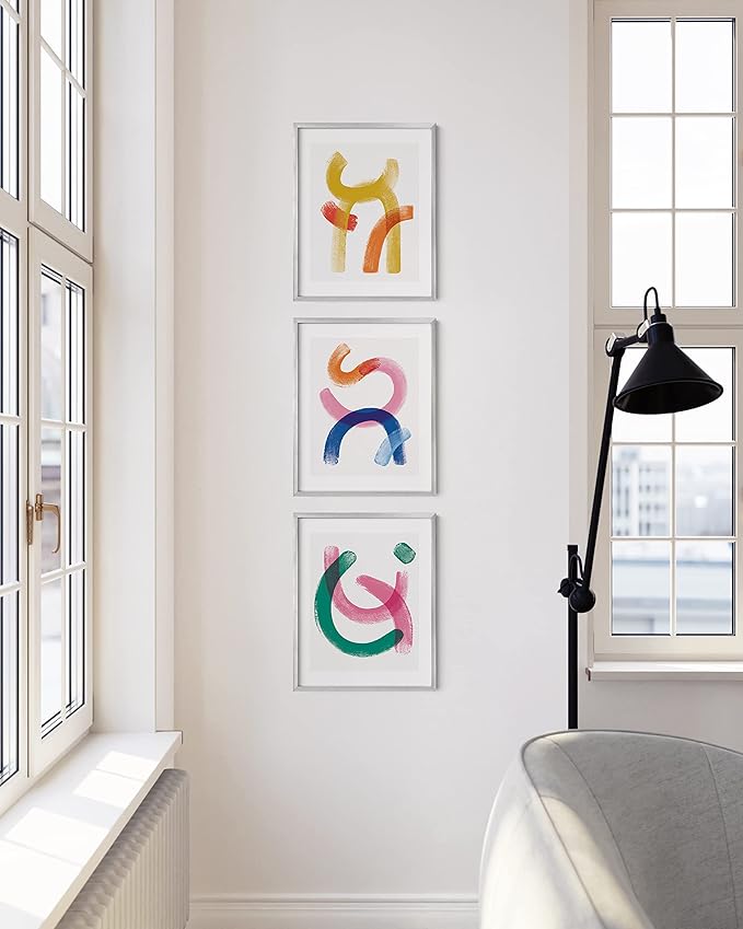 HAUS AND HUES 11x14 Silver Metal Picture Frames - Features Premium Aluminum, Vertical & Horizontal Hang, Shatterproof Plexiglass - Perfect for Home, Room, Office (11x14 in, Silver, Set of 15)