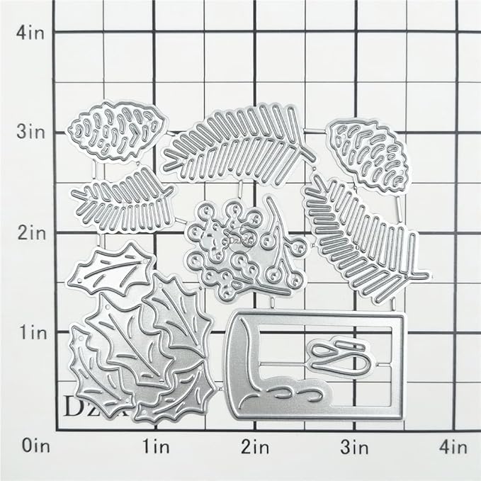DzIxY Christmas Candle Pinecone Metal Cutting Dies for Card Making Kit Embossing Paper Die Cuts Scrapbook Machine Stencils Storage Pockets Supplies