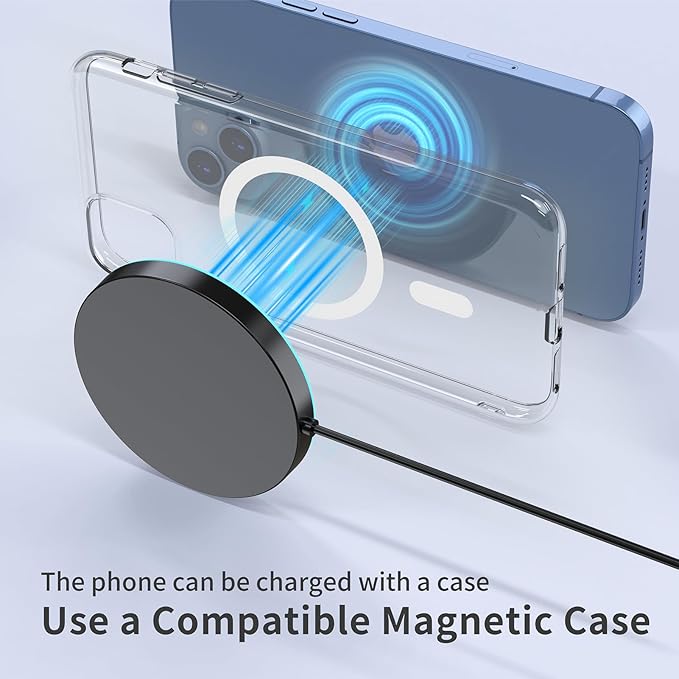 for MagSafe Charger with LED, 15W Magnetic Wireless Charging Pad for iPhone 17 16 15 14 13 12 Air Pro Max Plus mini/AirPods 2 3 Pro, Slim Portable Strong Magnet Quick Charger, Dual USB-C/A Ports-Black