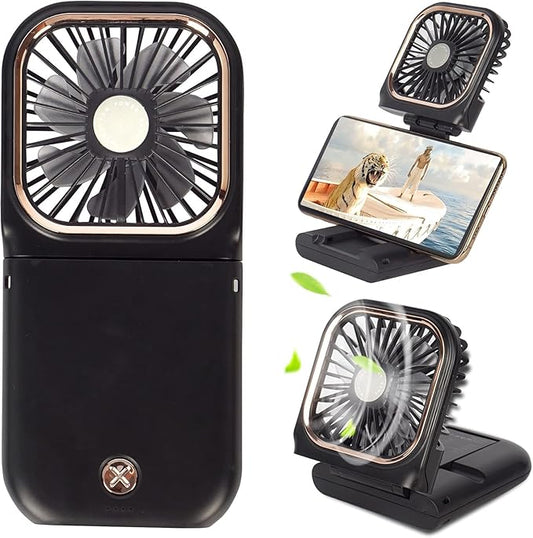 FADACHY Portable Fan,Rechargeable Personal Fan, 3000mAh Battery Operated Cooling 3 in 1 Electric Fan for Travel Camping