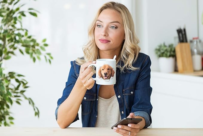 Golden Retriever Coffee Mug - Ceramic Funny Coffee Mug - Perfect Dog Lover Gift - Cute Novelty Coffee Mug Present - Great Birthday or Christmas Surprise for Friend or Coworker, Men and Women (11oz)