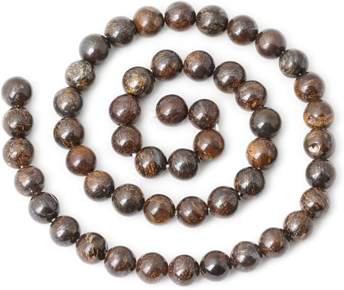45PCS 8mm Natural Bronzite Gemstone Round Loose Beads for Jewelry Making DIY Handmade 1 Strand 15"