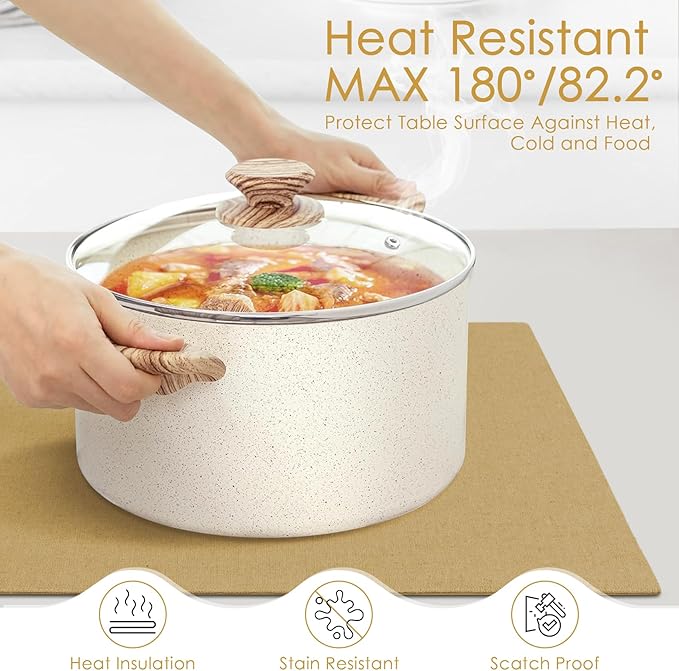 MANSPHIL Gold Cloth Placemats Set of 4 Washable Thick Faux Linen Place Mats Heat Resistant Double Layer Fabric Table Mats Wrinkle Free Dining Kitchen Table Decor - 13x19 Inch Oeko Tex Placemat