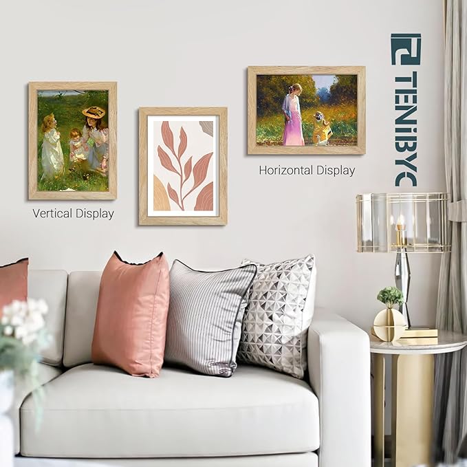 Picture Frame 4 Pack - Solid Wood Poster Photo Frame - Woodgrain Series - Room, Office, Gallery, Studio Display - Wall Hanging