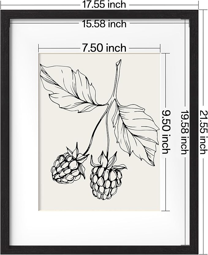 eletecpro 16x20 Picture Frame Set of 9, Display Photos 11x14 with Mat or 16 x 20 Without, Classic Gallery Wall Frame Set for Home, Large Poster Frames for Horizontal & Vertical Mounting, Black