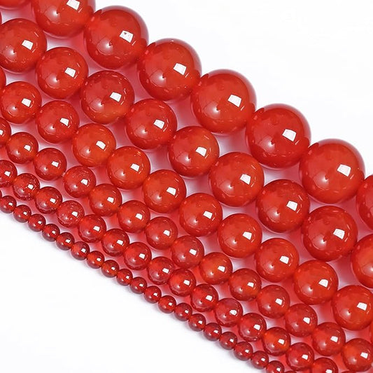 6MM 60PCS Natural Stone Red Agate Loose Beads for Jewelry Making DIY Bracelet Semi Precious 1 Strand
