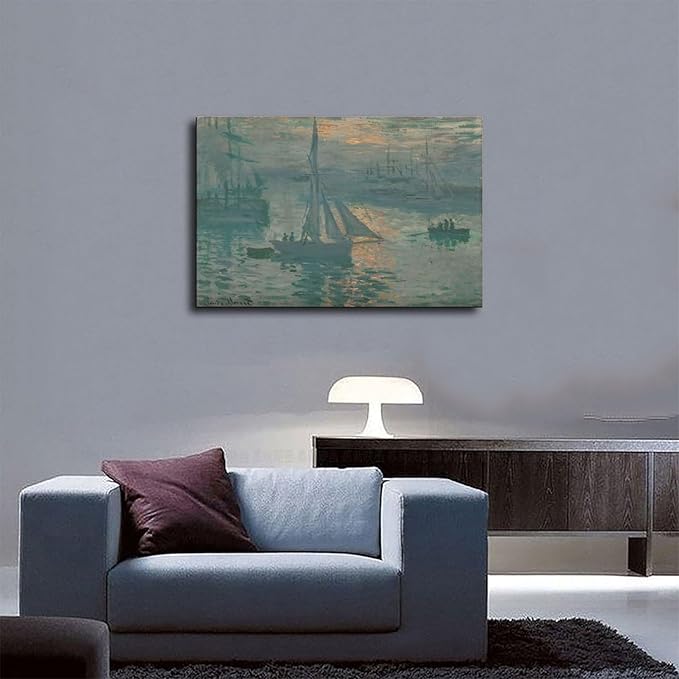 CFIOZYOS 40+ Monet Famous Print Posters Sunrise (Marine) by Claude Monet Impressionism Art Wall Decoration Poster Family Bar Restaurant Garage Cafe Art Print Gift Unframe 20×30inch(50×75cm)