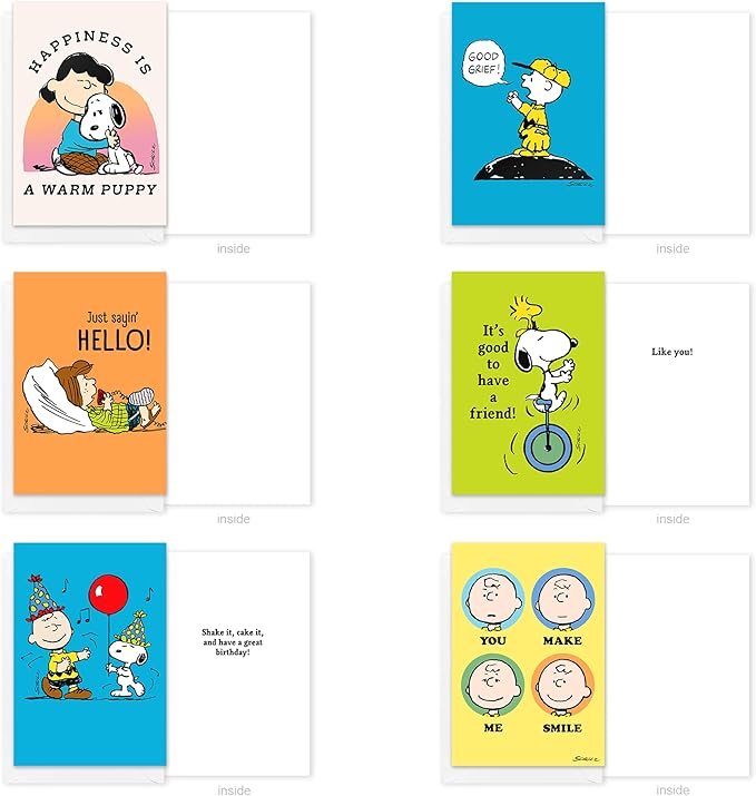 American Greetings 30-Count All Occasions Peanuts Card Pack with Keepsake Box and Envelopes