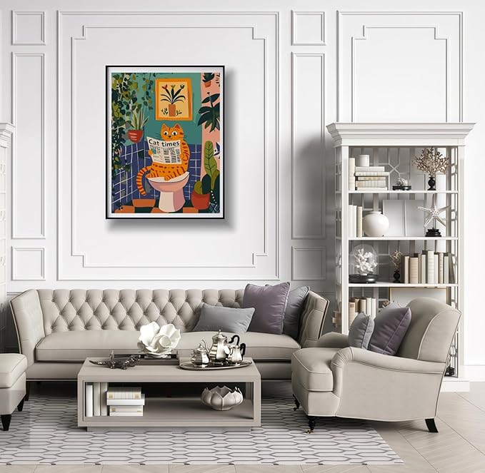 CSZPPQAF Animals Paint by Numbers for Adults Beginner, Cats Paint by Number Kits on Canvas, DIY Acrylic Oil Painting by Numbers for Home Wall Decor 12X16inch