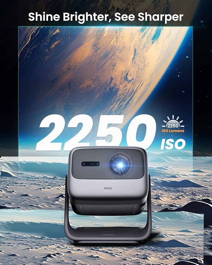 JMGO N1S Pro True 4K Triple Laser Projector, GTV, Netflix, 2250 ISO Lumens, Blu-ray 3D, Auto Focus, 300", 110% BT.2020, 1600:1 Contrast, HDR10, Dolby Digital Plus, 17ms Low Latency.