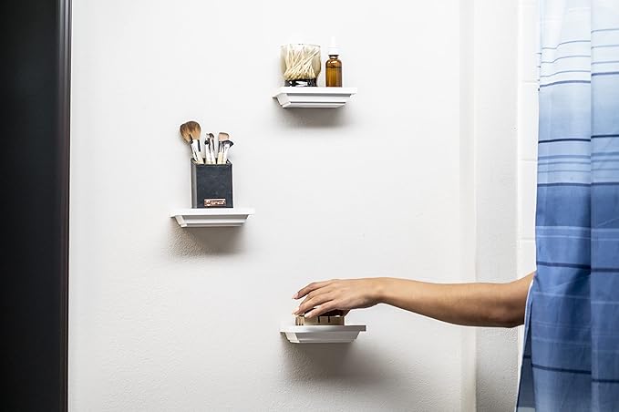Small Shelves Set of 3 | 6 in x 4 in | Decorative Mini Shelves| Wall Mounted Shelves for Bathroom, Living Room, Kitchen, Bedroom, and Office