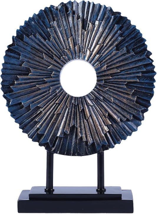 CECKQUE Minimalist Round Statue Above Cabinet Decor Kitchen, Modern Decorative Sculpture Home Decorations for Living Room Coffee Table, Office Decor Items, Center Pieces Decoration (Blue)