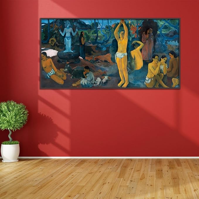 OKRA Where We Come From Who We Are Where We Are Going Poster By Paul Gauguin Painting Reproduction of Famous Painting Vintage Poster Room Aesthetic Wall Decorate Unframed(24x48in/60x120cm)