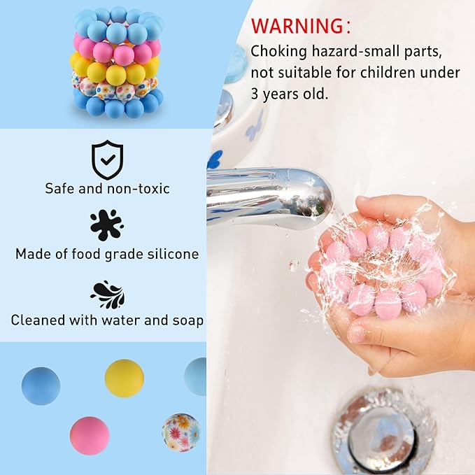 ASTARON 100 Pcs 15mm Silicone Beads for Keychain Making,Yellow Pink Blue Round Beads for Bracelets Crafts Beadable Pens Decorations Jewelry Making Party Favors Supplies