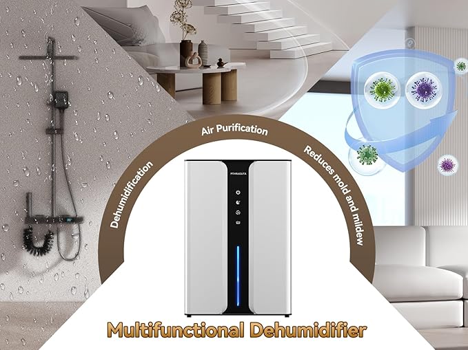 Home Dehumidifier with Drain Hose, (950 sq.ft) 95oz Quiet dehumidifier for Bedroom Bathroom, with Air Reusable Filter Indoor deshumidificador for Basement RV Closet