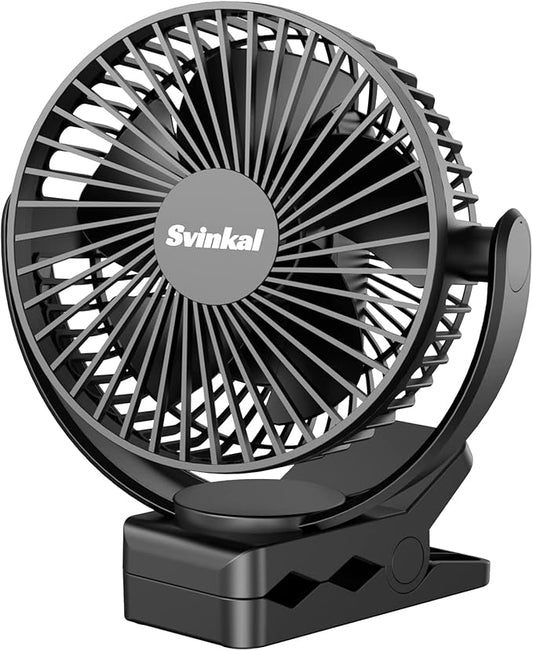 Portable Magnetic USB Clip on Fan - 6 Inch 5000mAh Rechargeable, 3 Speed, 720° Adjustable, Personal Desk Fan for Bedroom, Camping, Golf Cart, Office