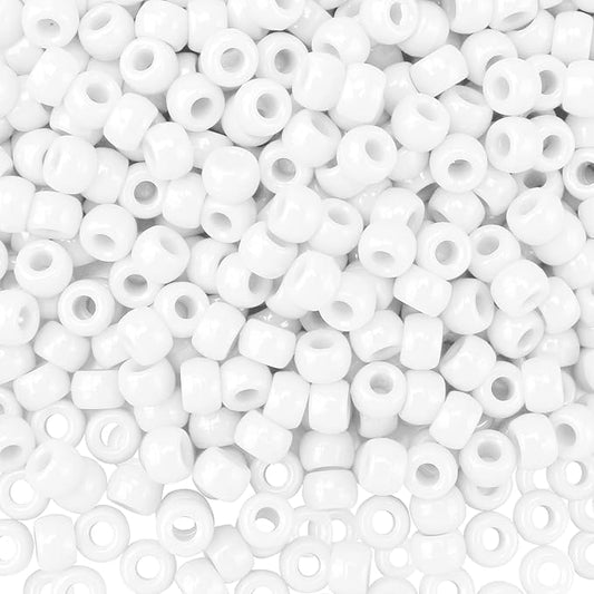 QPIXVB 1100PCS White Pony Beads,Friendship Bracelet Beads Kit,Bead for Jewelry Making and Bracelets Making,Braid Hair Bead for Crafts,Small,White Jewelry Making Supplies for Adults