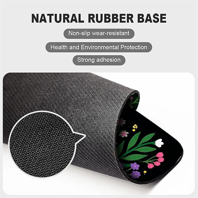 Square Mouse Pad Flowers Plants 1, Personalized Premium-Textured Custom Mouse Mat Design, Washable Mousepad Cloth, Non-Slip Rubber Base Computer Mouse Pads for Wireless Mouse