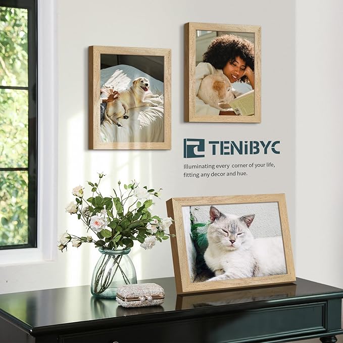 Picture Frame 4 Pack - Solid Wood Poster Photo Frame - Woodgrain Series - Room, Office, Gallery, Studio Display - Wall Hanging
