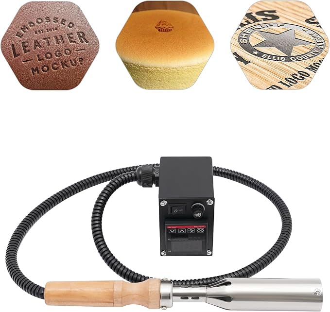 Handheld Hot Stamping Machine, 110V 1.4'' Leather Embossing Machine 300W Electric Iron for Wood Durable Custom Metal Branding Iron Stamps Wedding Stamps for Wood Paper Plastic