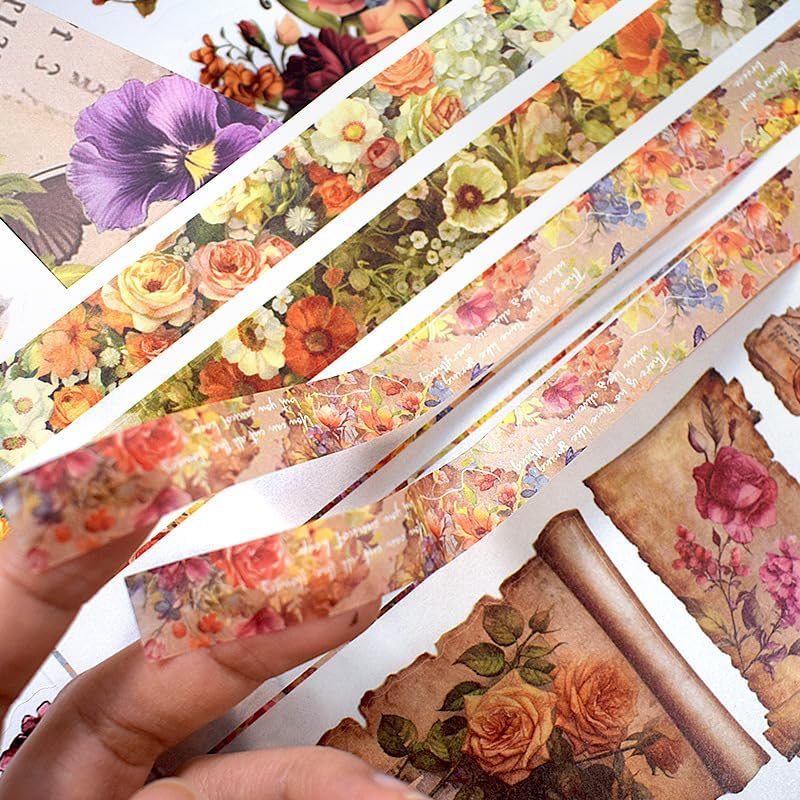 Alideco 20pcs Vintage Scrapbook Stickers Europe and The United States Figure Flowers Sticker Book for Adults Sticker journaling Stickers for Scrapbooking (shijiandehuaying) - Image 6