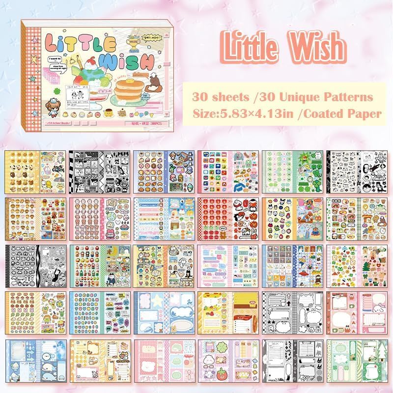Japanese Sticker Book for Scrapbooking Supplies,Kawaii Scrapbook Stickers - Image 2