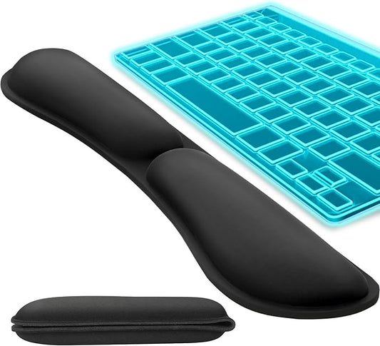 KTRIO Ergonomic Keyboard Wrist Rest, Memory Foam Wrist Rest for Computer Keyboard, Non-Slip Rubber Base for Easy Typing & Pain Relief