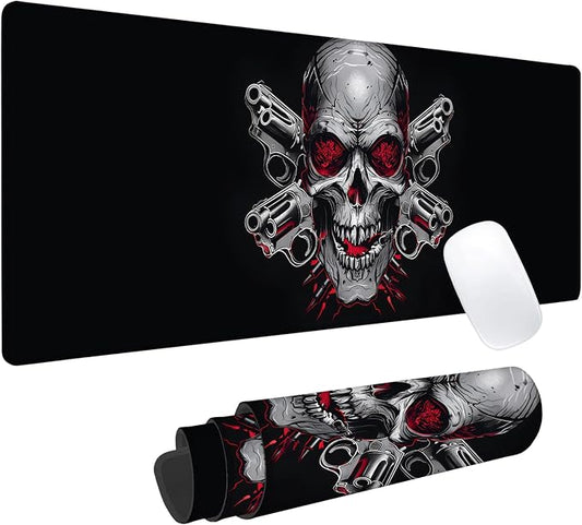 Skeleton Pirate Gaming Mouse Pad, Office Desk Mat, Anti-Slip Rubber Base Cool Aesthetic Mouse Pads for Computer Laptop Keyboard School Home Desktop Gamer Home Accessories Decor 31.5" x 11.8"