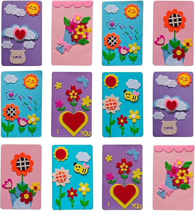EAJASUCE 12 Set Card Making Kit, Greeting Card Making Kits, Craft DIY Handmade Card Making Supplies Thank You Cards Art Crafts for Kids Christmas Birthday