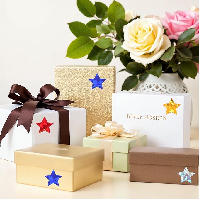 2000 PCS Holographic Star Stickers, Self Adhesive Metallic Glitter Foil Stickers Reflective Star Sticker, Ideal for Student Planners and Classroom Supplies, Each Measures 1”