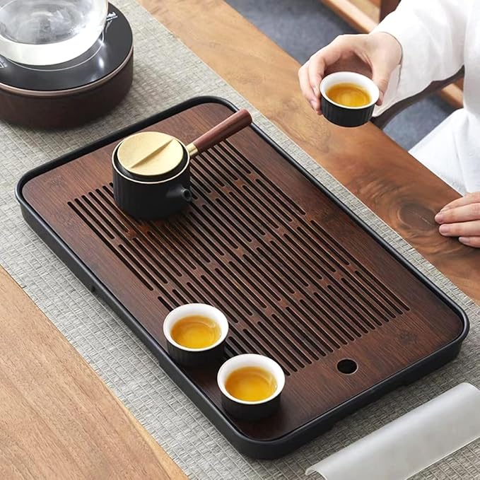 Large 17 Inch Bamboo Chinese Gongfu Tea Tray Table Box with Water Storage for Kungfu Kung fu Tea Set
