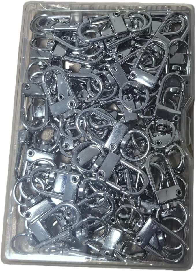 KJML DIY Keychain clip 60pcs Swivel Snap Lobster Claw Keychain Clasps Lanyard Hardware Key Chain Hooks for Bag Charm