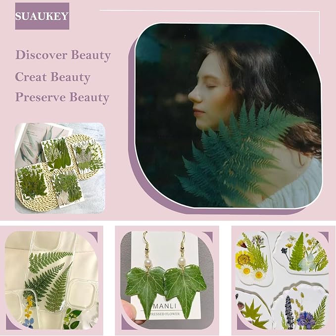 100 Pcs Dried Pressed Flowers Leaves for Resin Molds, Real Natural Bulk Dry Wildflowers Perfect for Epoxy, DIY Crafts, Soap Candles Jewelry Making, and Home Decor