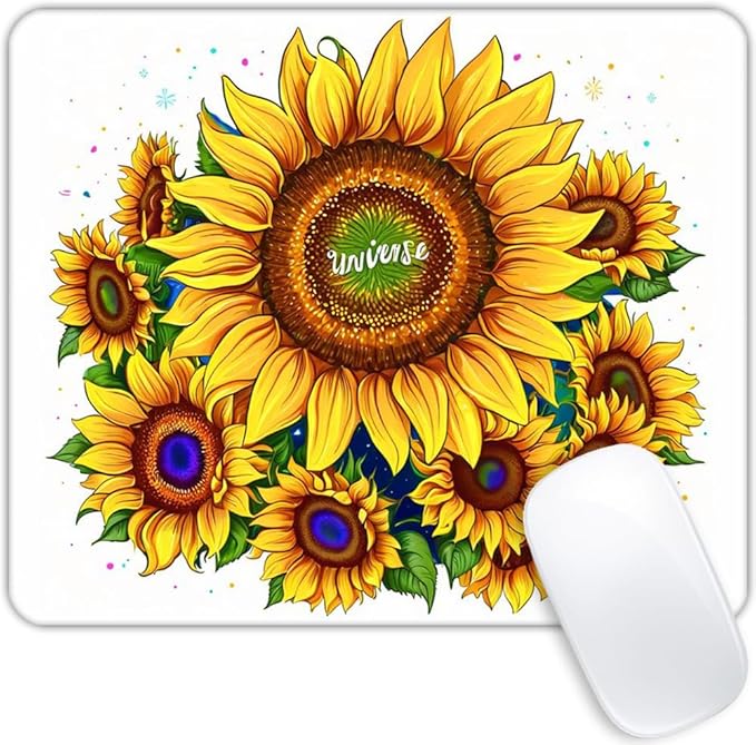 Square Mouse Pad Sunflower,Gaming Mouse Pads for Desk,Soft Computer Waterproof Non-Slip Mouse Mat