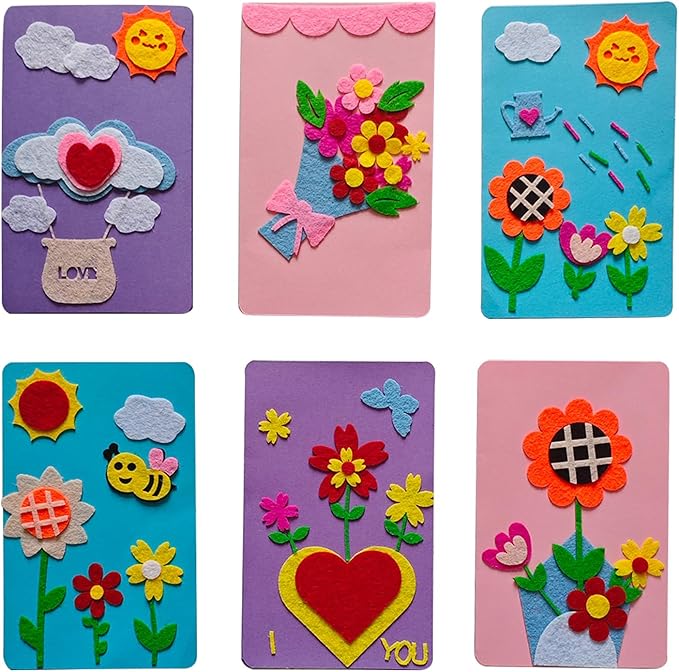 EAJASUCE 6 Set Card Making Kit, Greeting Card Making Kits, Craft DIY Handmade Card Making Supplies Thank You Cards Art Crafts for Kids Christmas Birthday