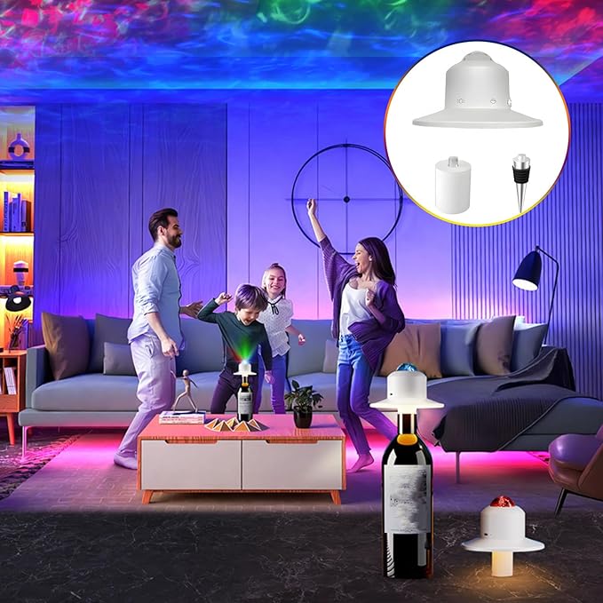 RGB LED Bottle Light,USB Rechargeable Wine Bottle,Small Table Lamp, Touch Dimming Mood for Wine Bottles for Home Restaurant Bedroom Decor, Ideal for Home and Camping
