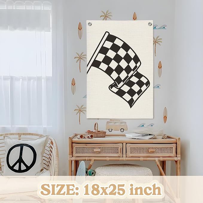 Toddler Boys Room Decor,Race Car Playroom Wall Decor for Kids Nursery Bedroom,Cars Bedroom Decor for Boys 18x25 Inch